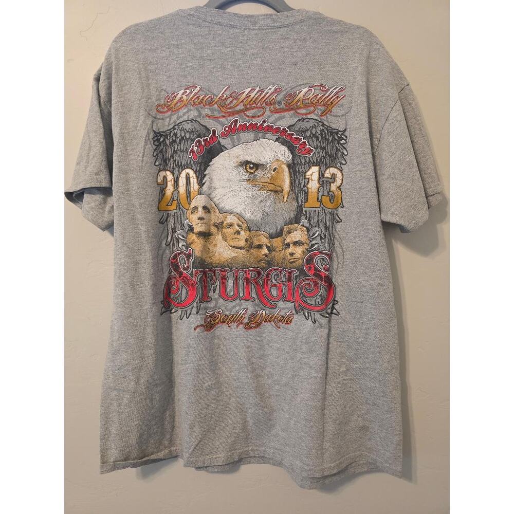 Sturgis Black Hills Rally Shirt 2013 Biker Graphic Tee Y2K Grunge L - Picture 2 of 6